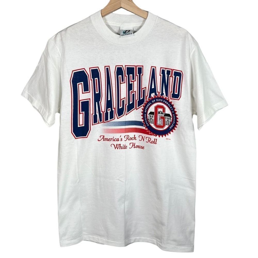 Vintage 90s Graceland Elvis Presley T-shirt Mens M Made in USA Single Stitched